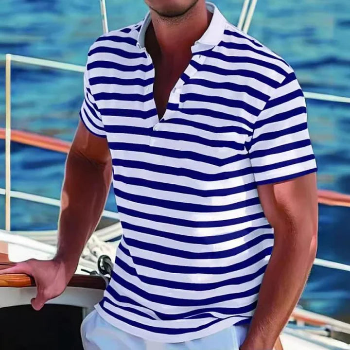 François – Polo à Rayures Rétro pour Homme