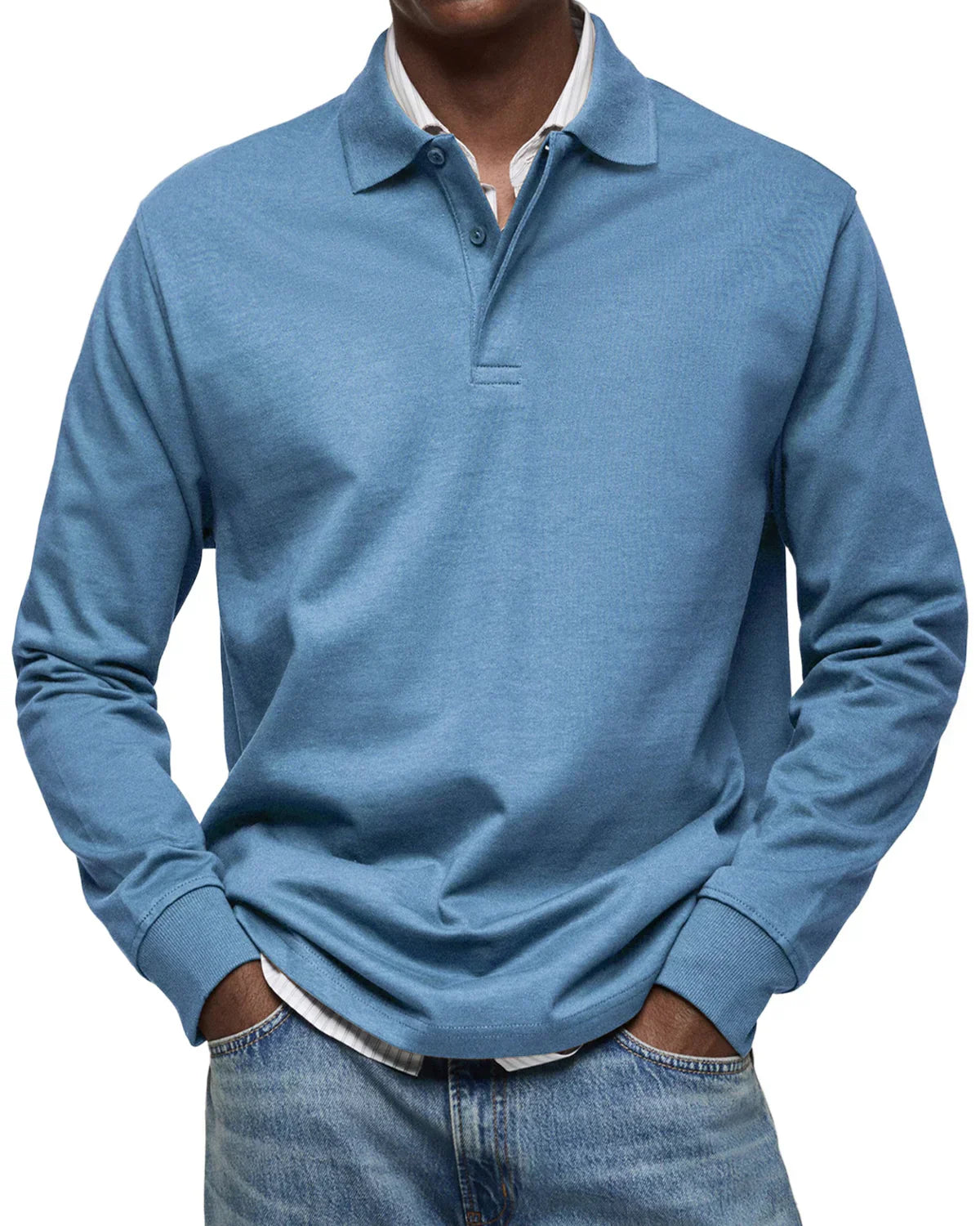 Julien | Polo en coton manches longues classique