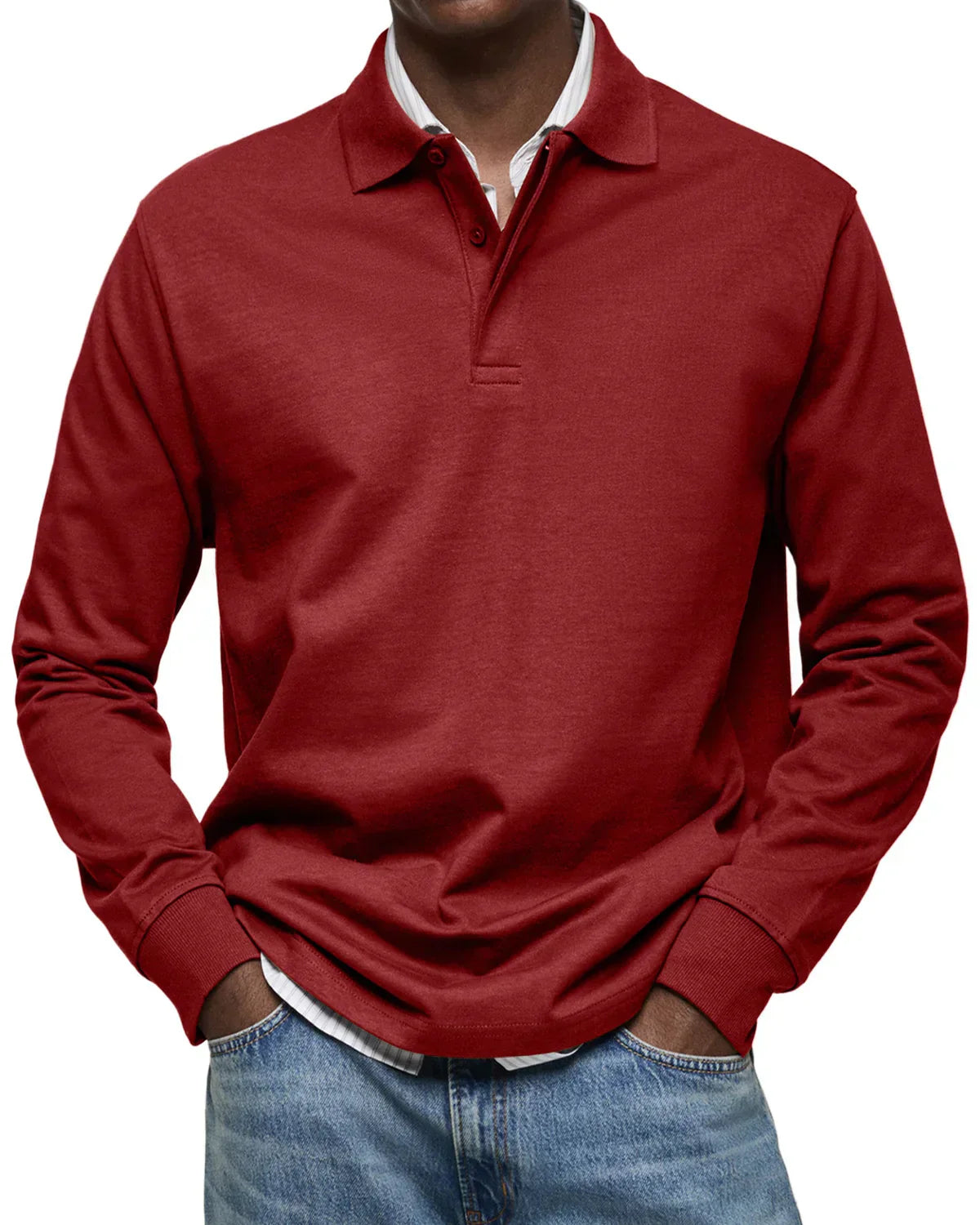 Julien | Polo en coton manches longues classique