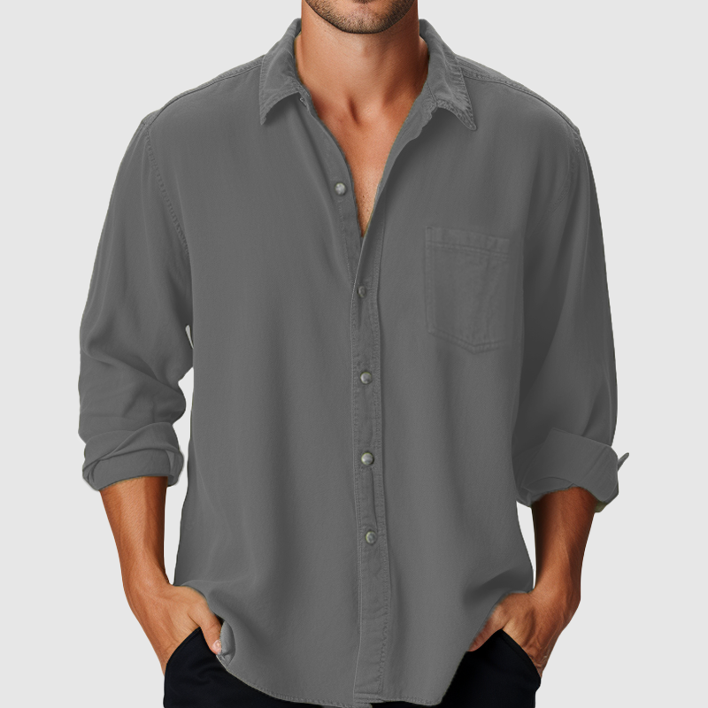 Chemise en Coton à Manches Longues pour Hommes