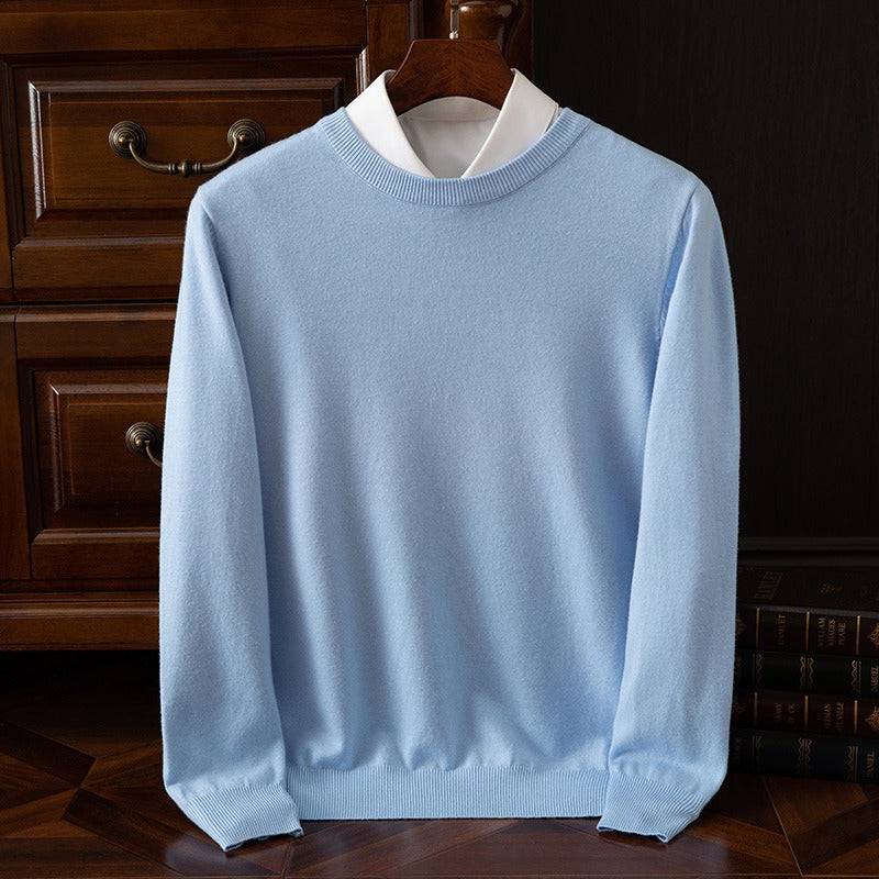 Pull en Cachemire Homme à Col Rond Couleur Unie