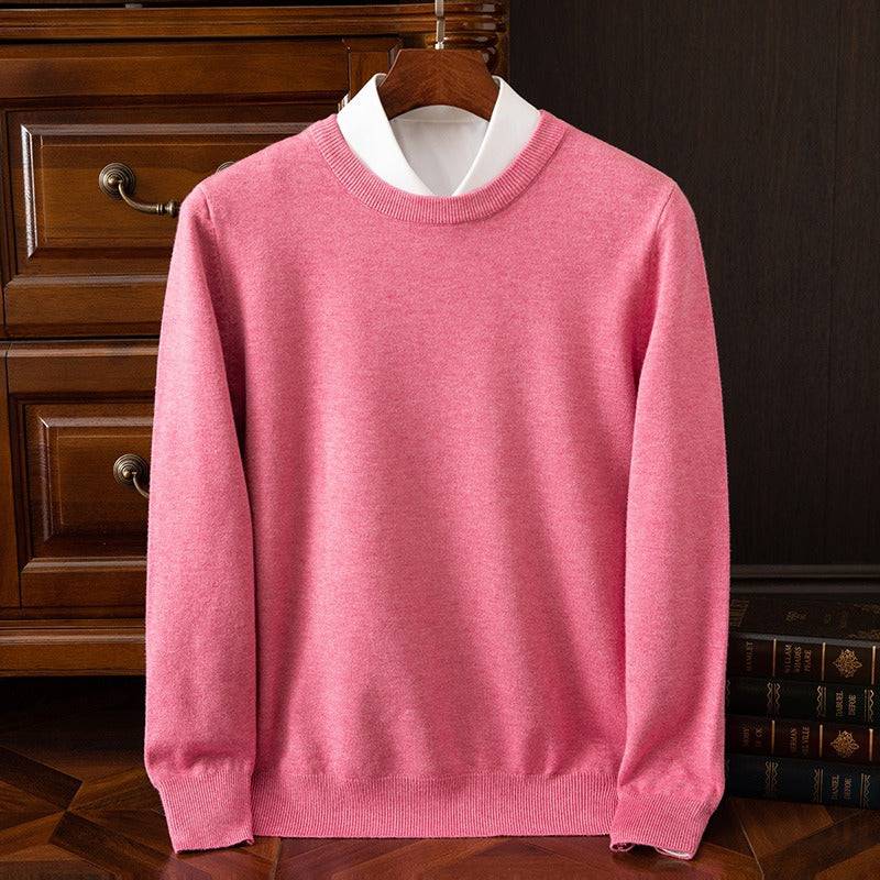 Pull en Cachemire Homme à Col Rond Couleur Unie