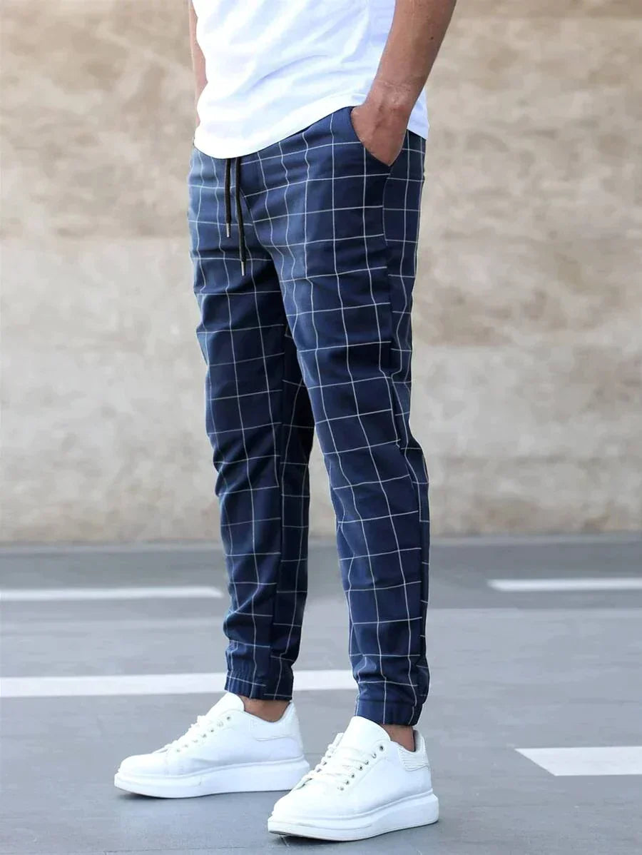 Arttu - Pantalon Tendance avec Motif à Carreaux