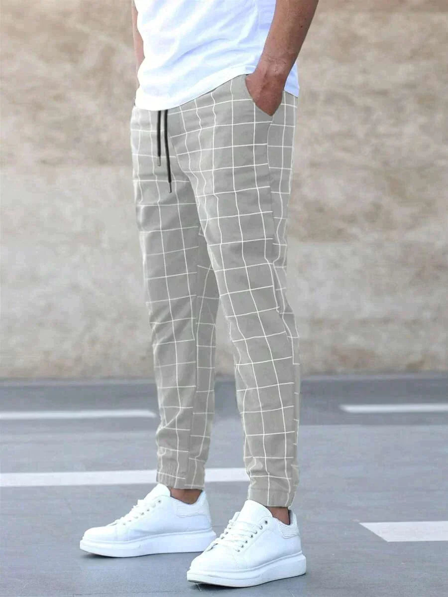 Arttu - Pantalon Tendance avec Motif à Carreaux