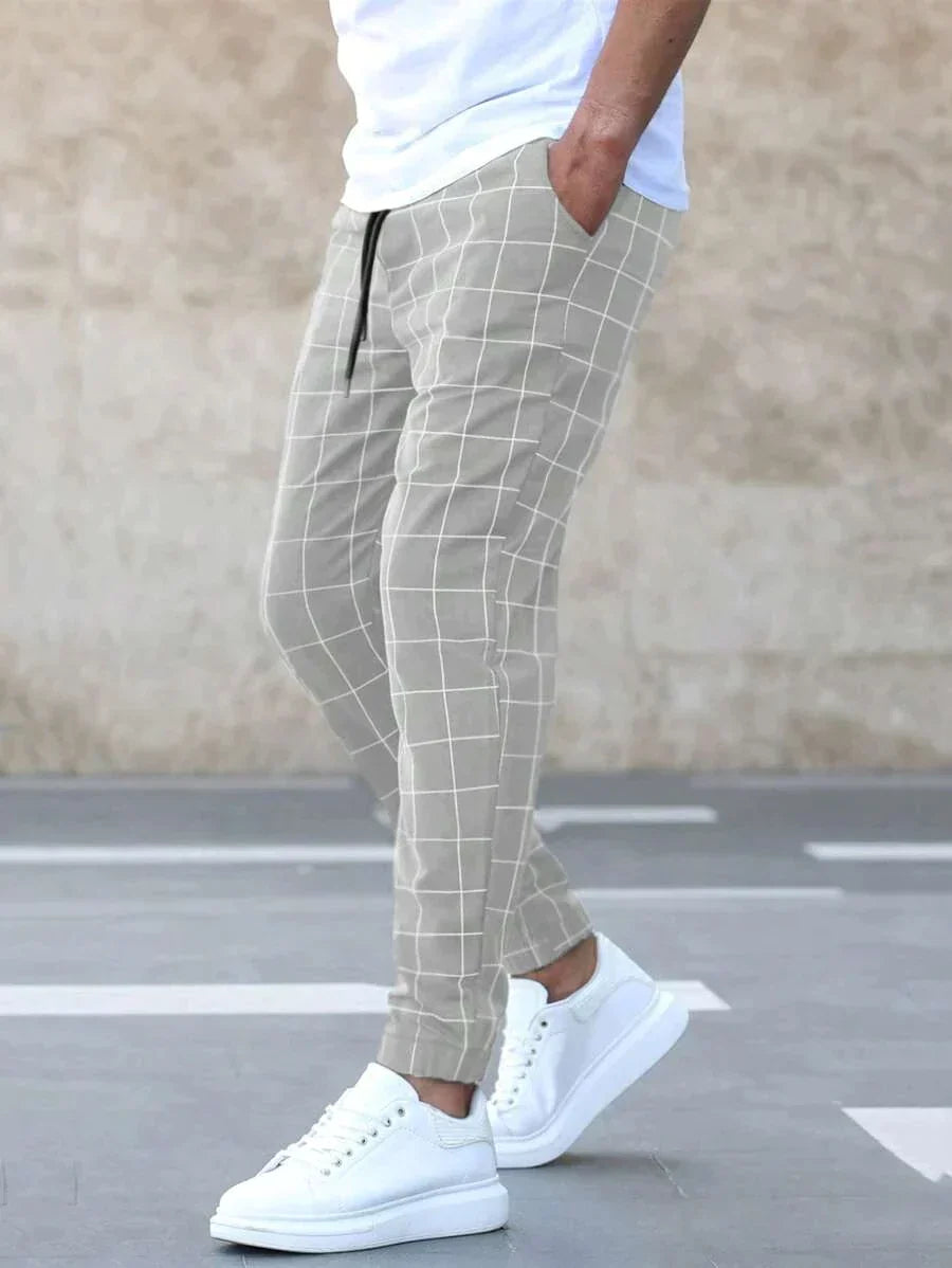 Arttu - Pantalon Tendance avec Motif à Carreaux