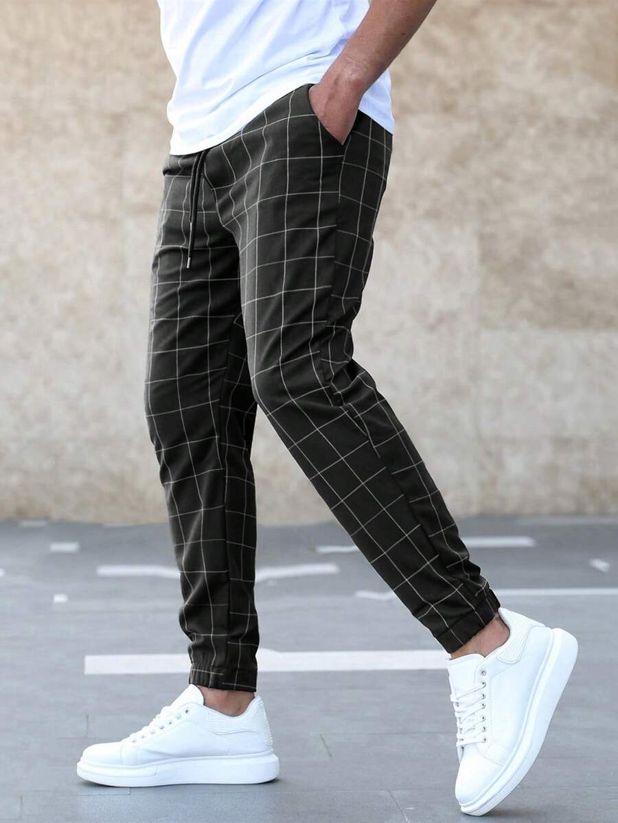 Arttu - Pantalon Tendance avec Motif à Carreaux