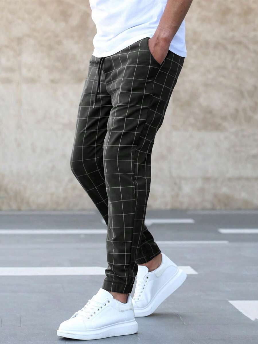 Arttu - Pantalon Tendance avec Motif à Carreaux