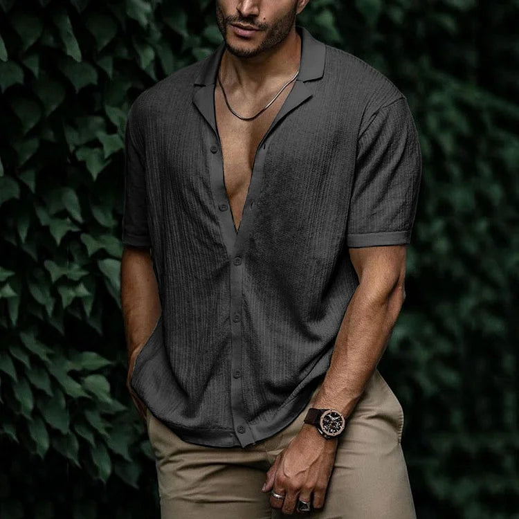 Chemise d'Été en Lin pour Homme avec Boutons