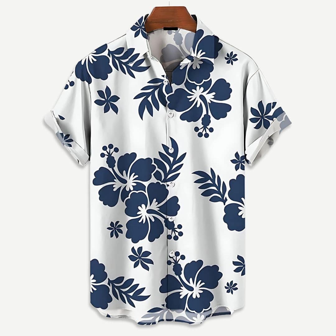 Chemise Hawaïenne Relaxée pour Homme avec Imprimé Floral