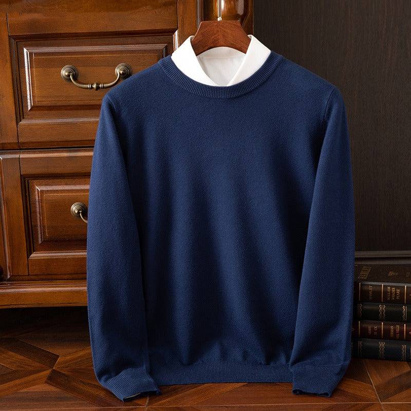 Pull en Cachemire Homme à Col Rond Couleur Unie