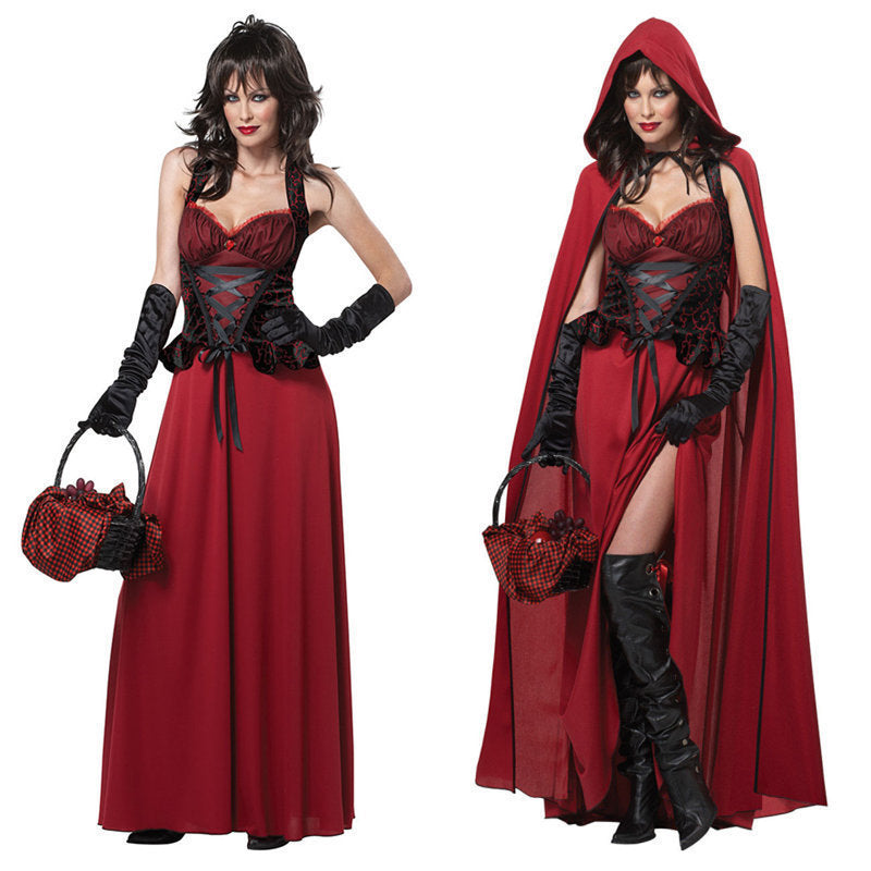 Costume d'Halloween : robe de conte de fées avec cape