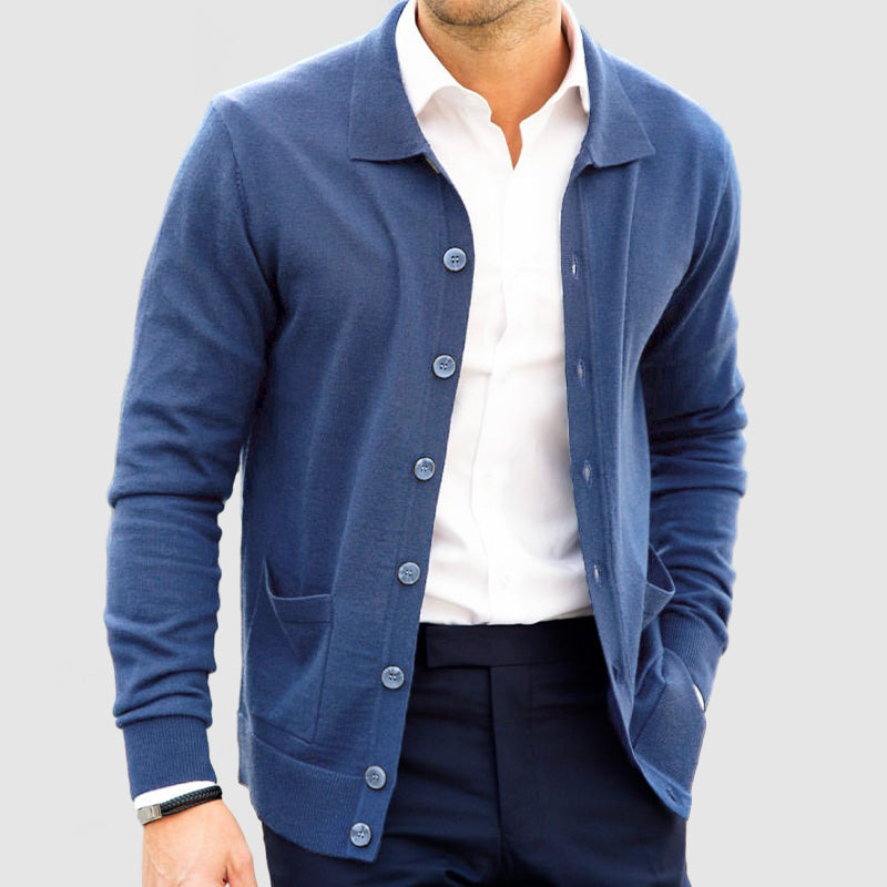 Cardigan Tricoté en Cachemire pour Hommes, Idéal pour l'Exterior