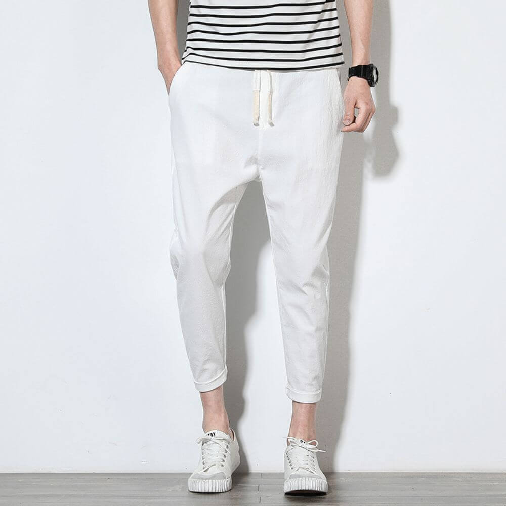 Pantalon Léger en Coton Rouge
