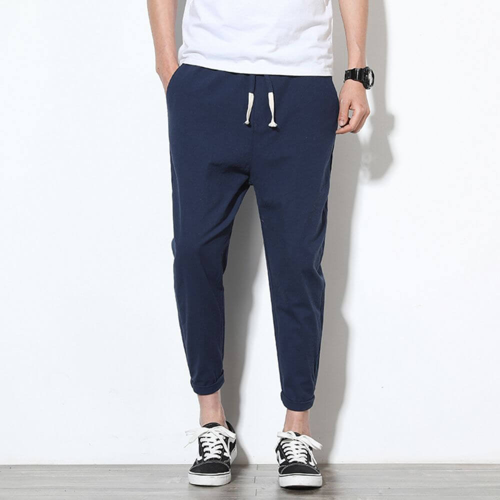Pantalon Léger en Coton Rouge