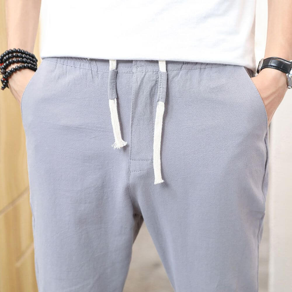 Pantalon Léger en Coton Rouge