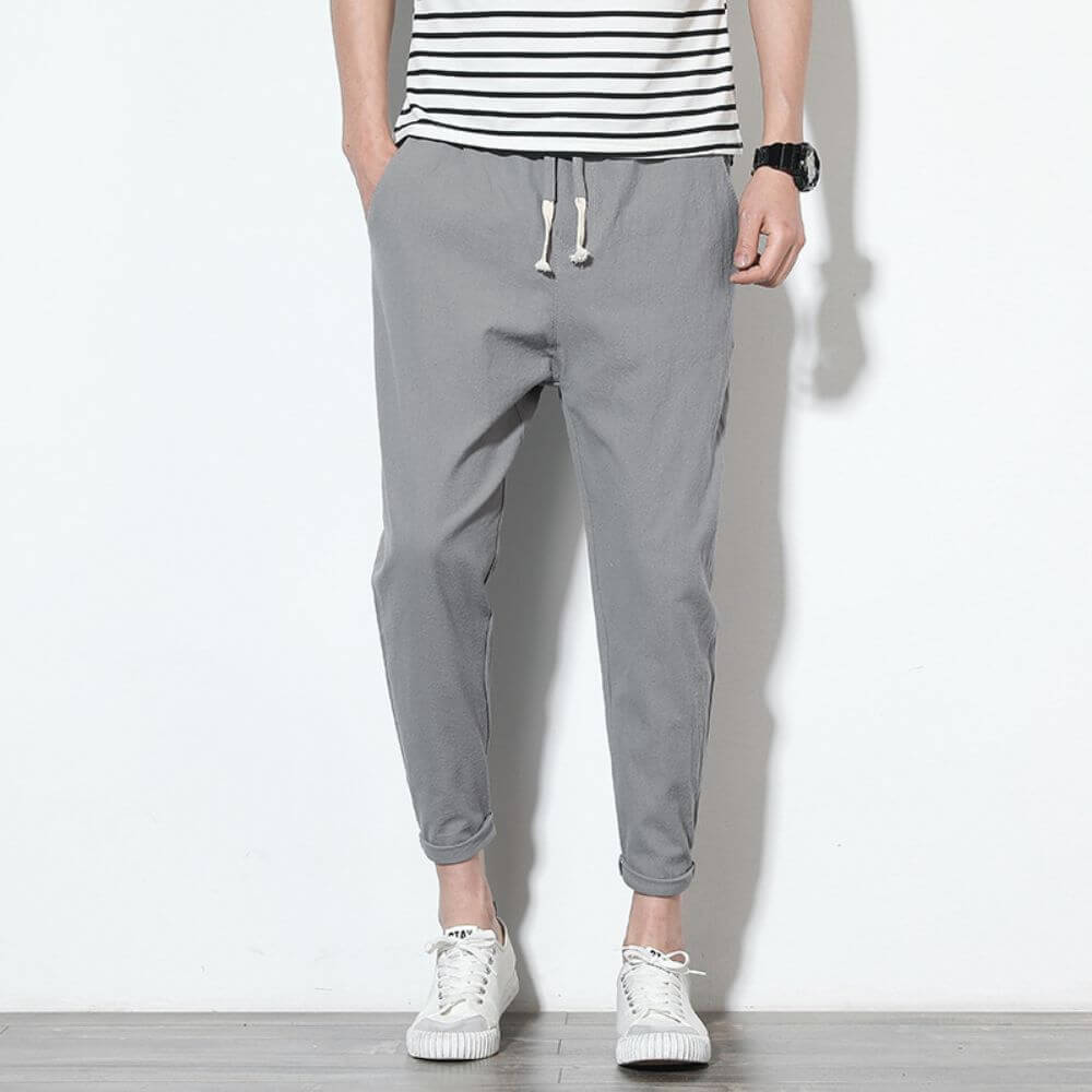Pantalon Léger en Coton Rouge