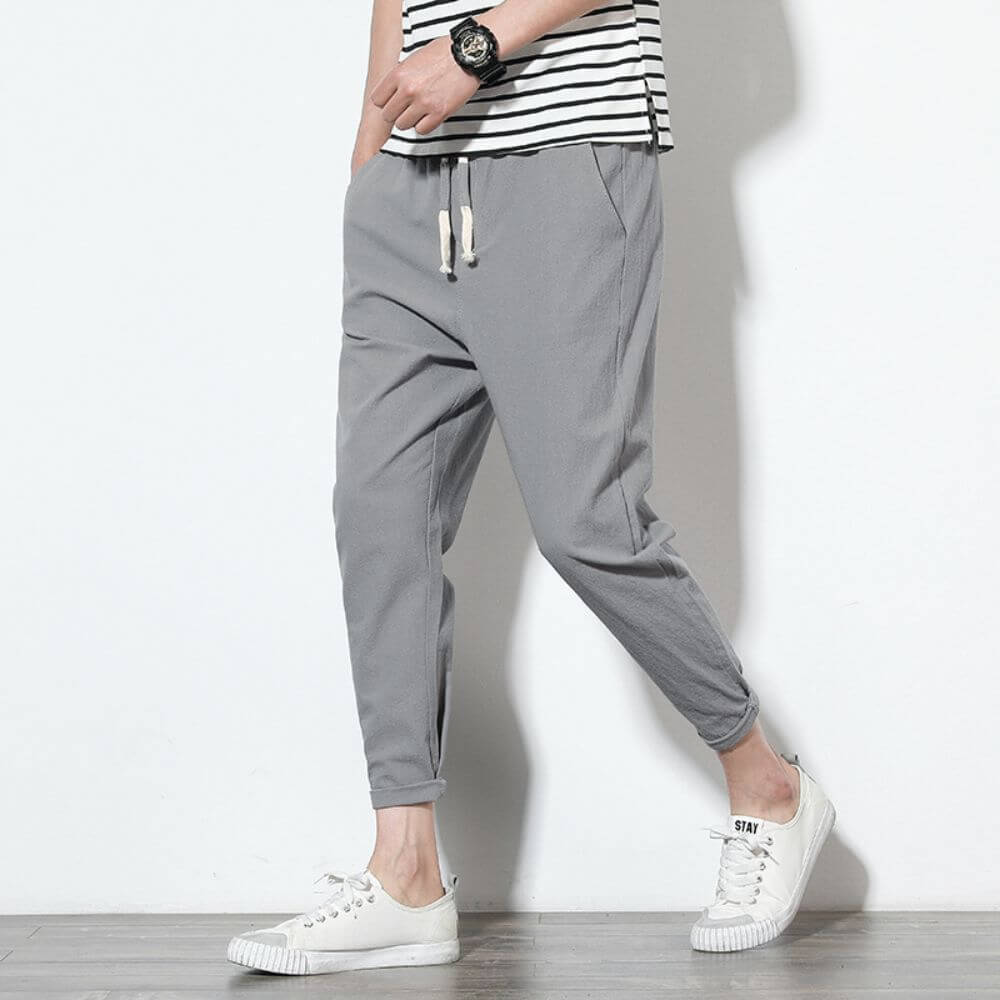 Pantalon Léger en Coton Rouge