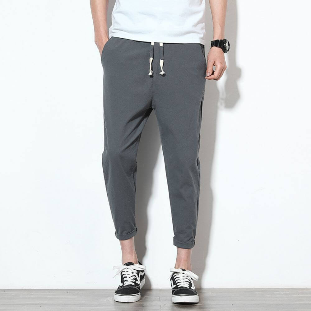 Pantalon Léger en Coton Rouge