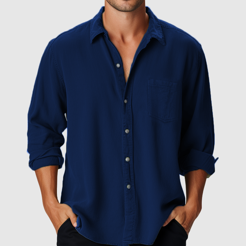 Chemise en Coton à Manches Longues pour Hommes