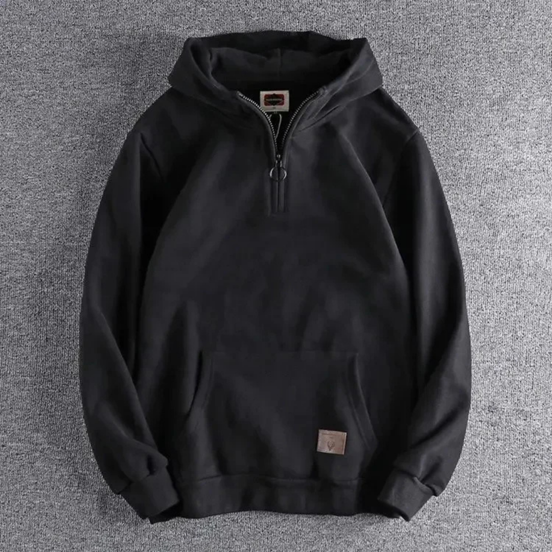 Hugo | Sweat à capuche chaud d’hiver avec fermeture éclair