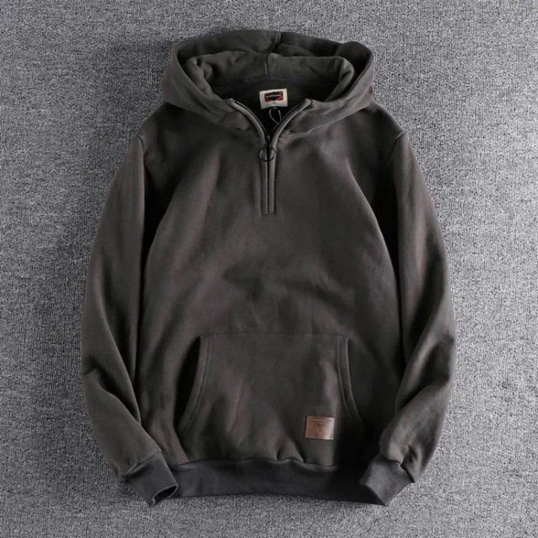 Hugo | Sweat à capuche chaud d’hiver avec fermeture éclair