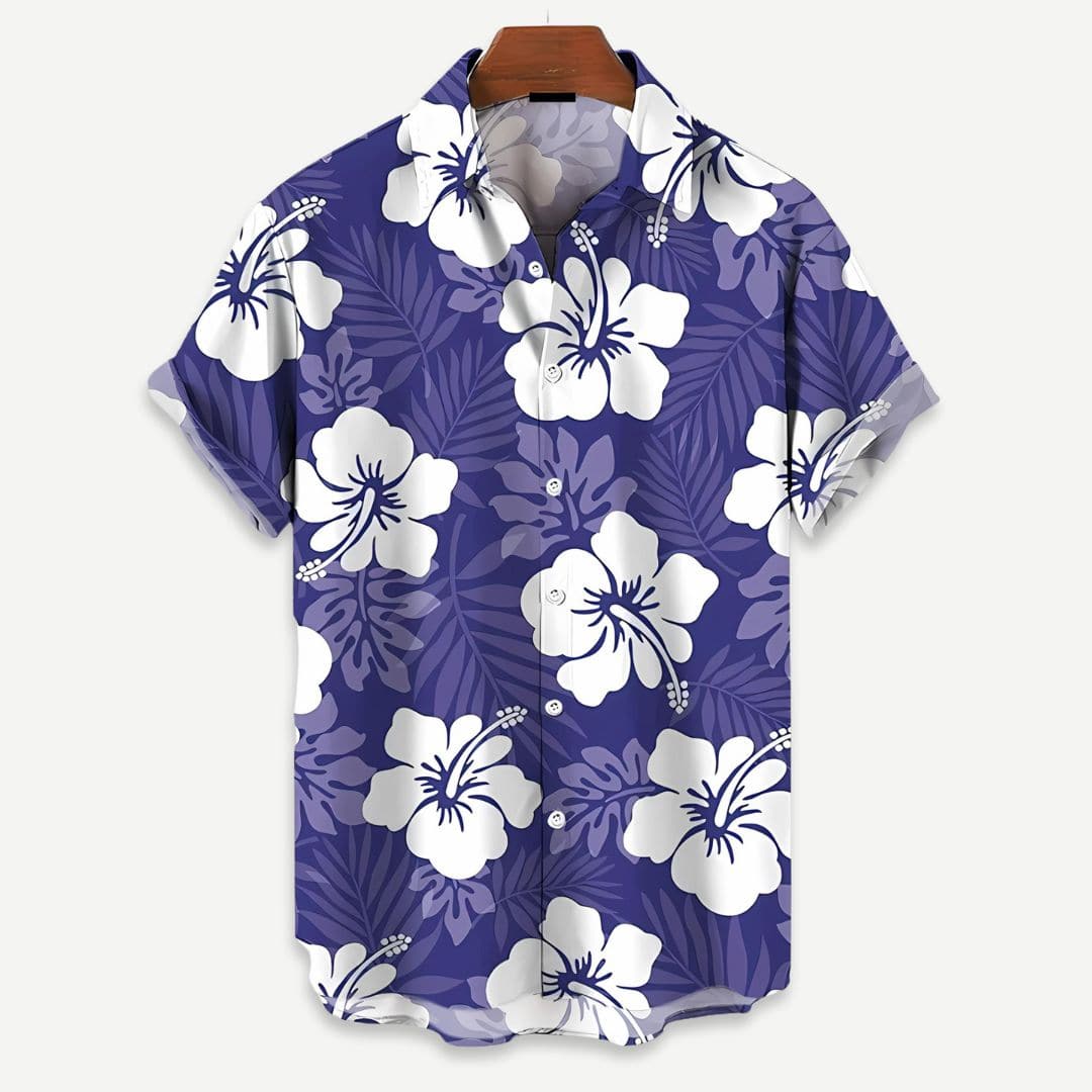 Chemise Hawaïenne Relaxée pour Homme avec Imprimé Floral