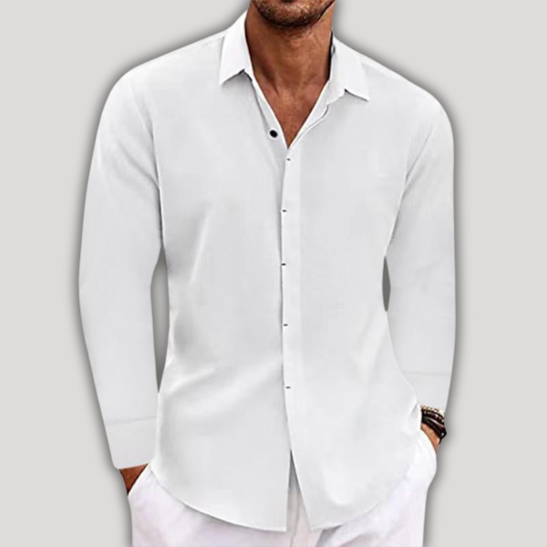 Chemise Élégante en Lin à Manches Longues