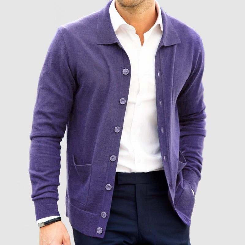Cardigan Tricoté en Cachemire pour Hommes, Idéal pour l'Exterior