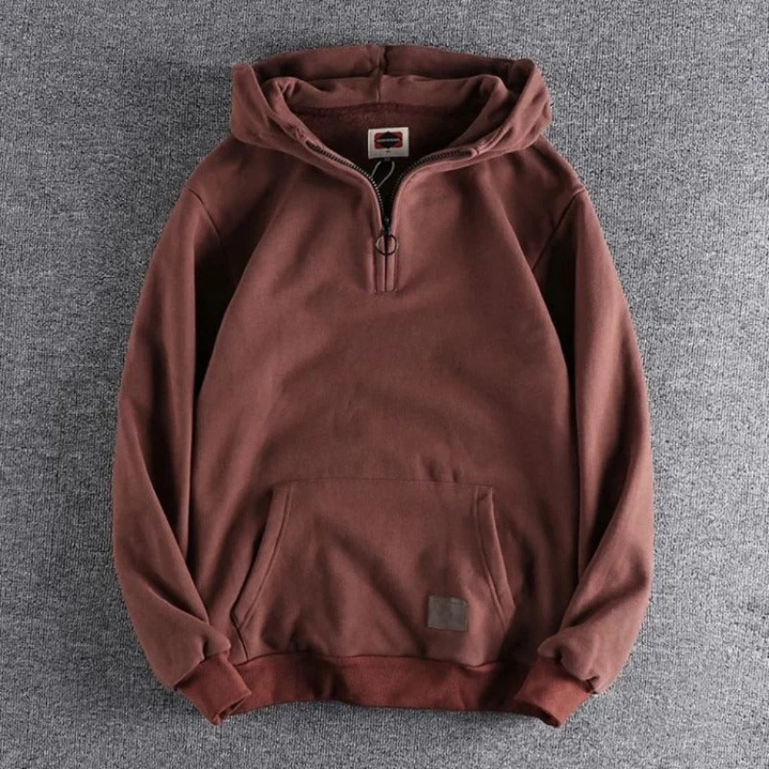 Hugo | Sweat à capuche chaud d’hiver avec fermeture éclair