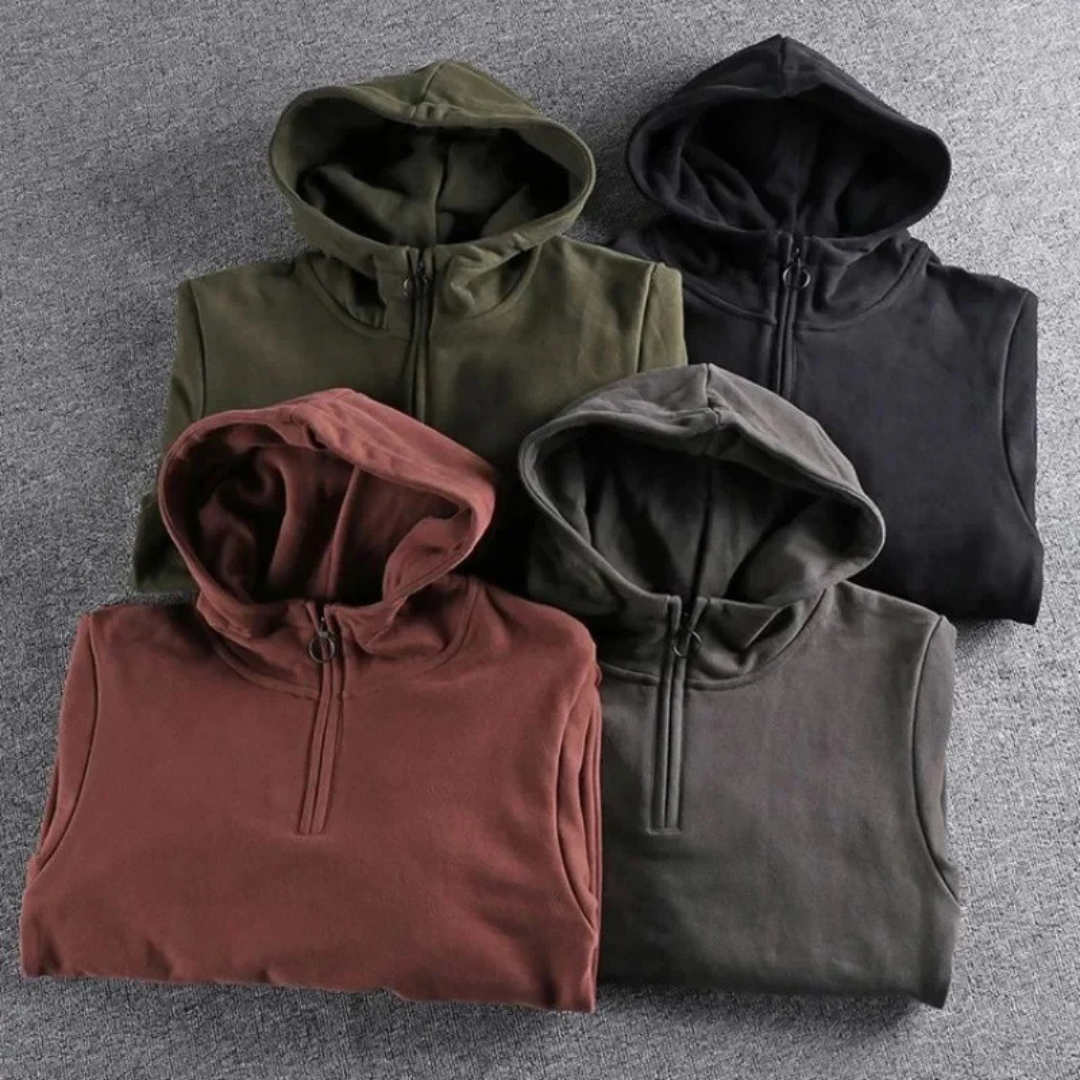 Hugo | Sweat à capuche chaud d’hiver avec fermeture éclair