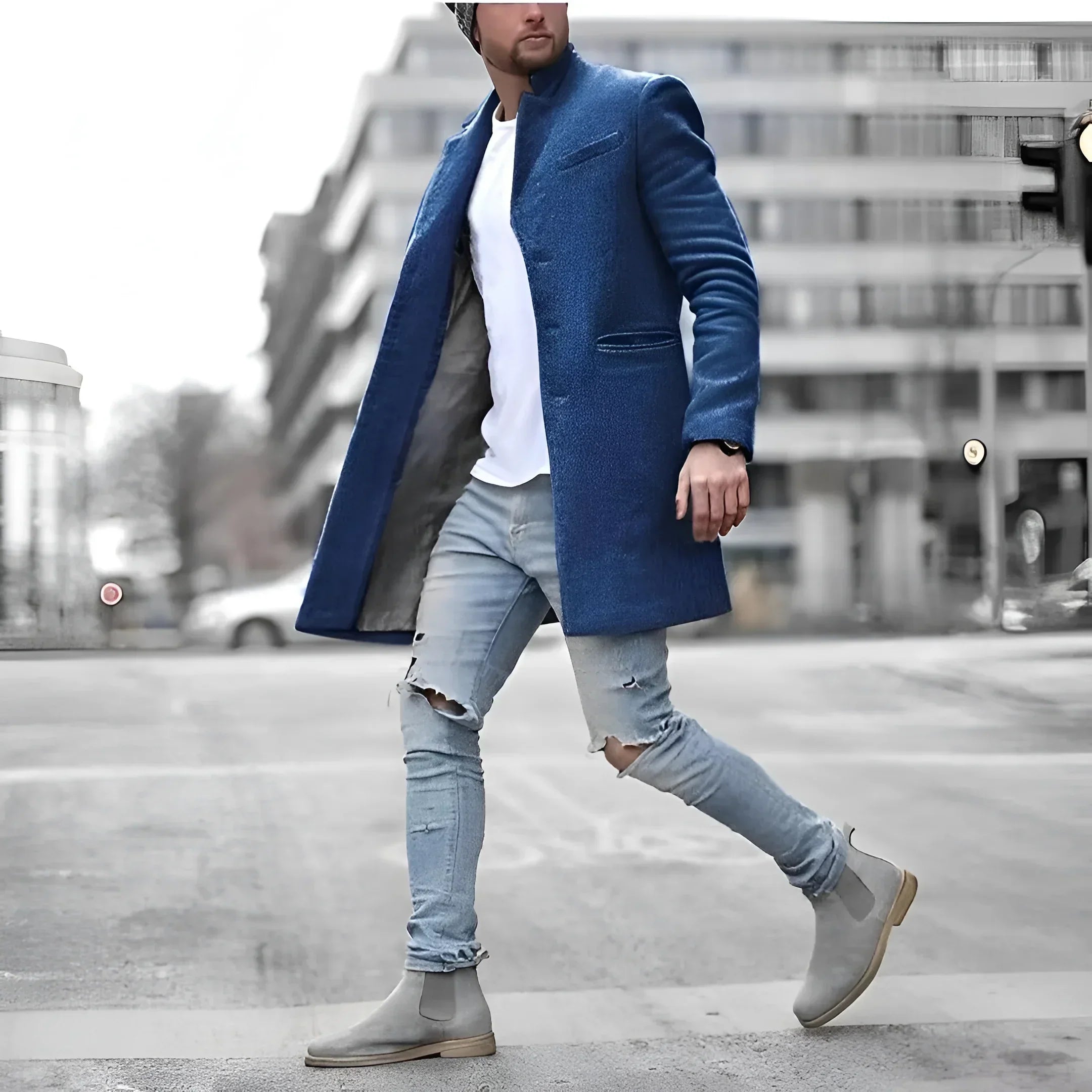 Manteau long élégant en laine