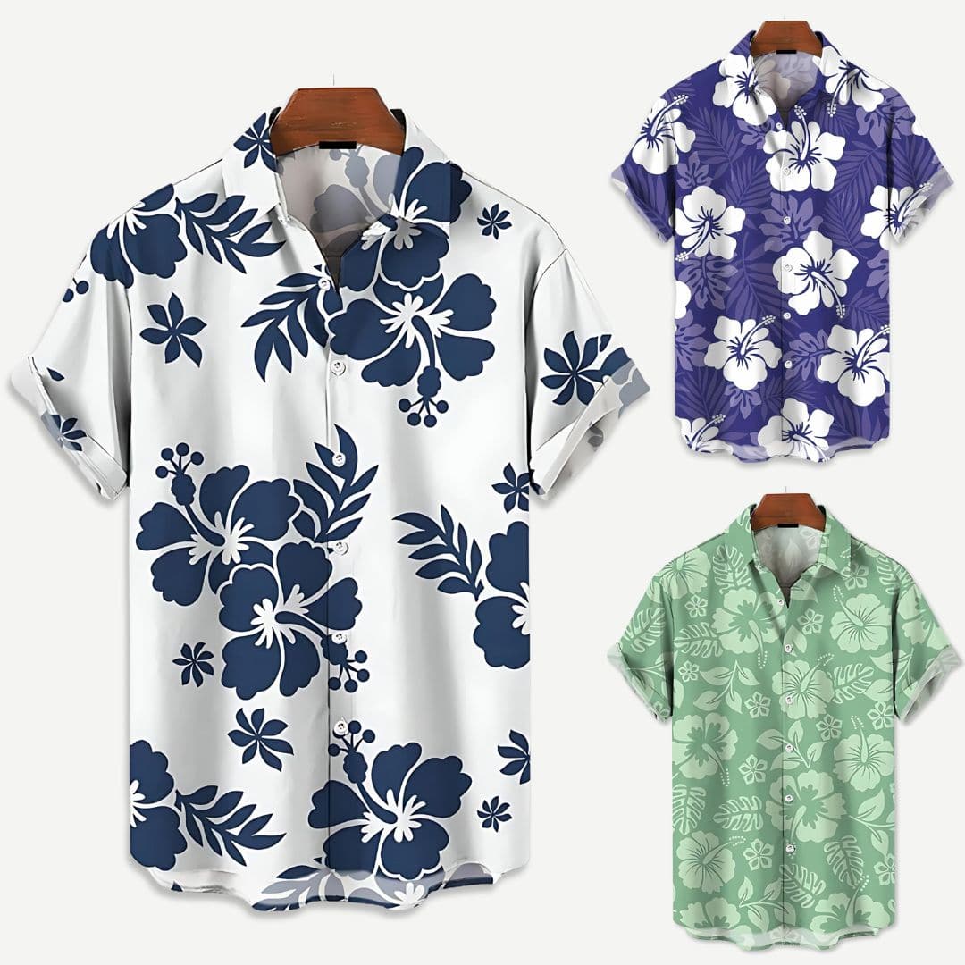 Chemise Hawaïenne Relaxée pour Homme avec Imprimé Floral