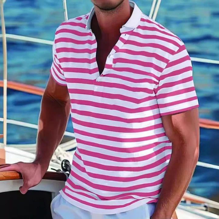 François – Polo à Rayures Rétro pour Homme