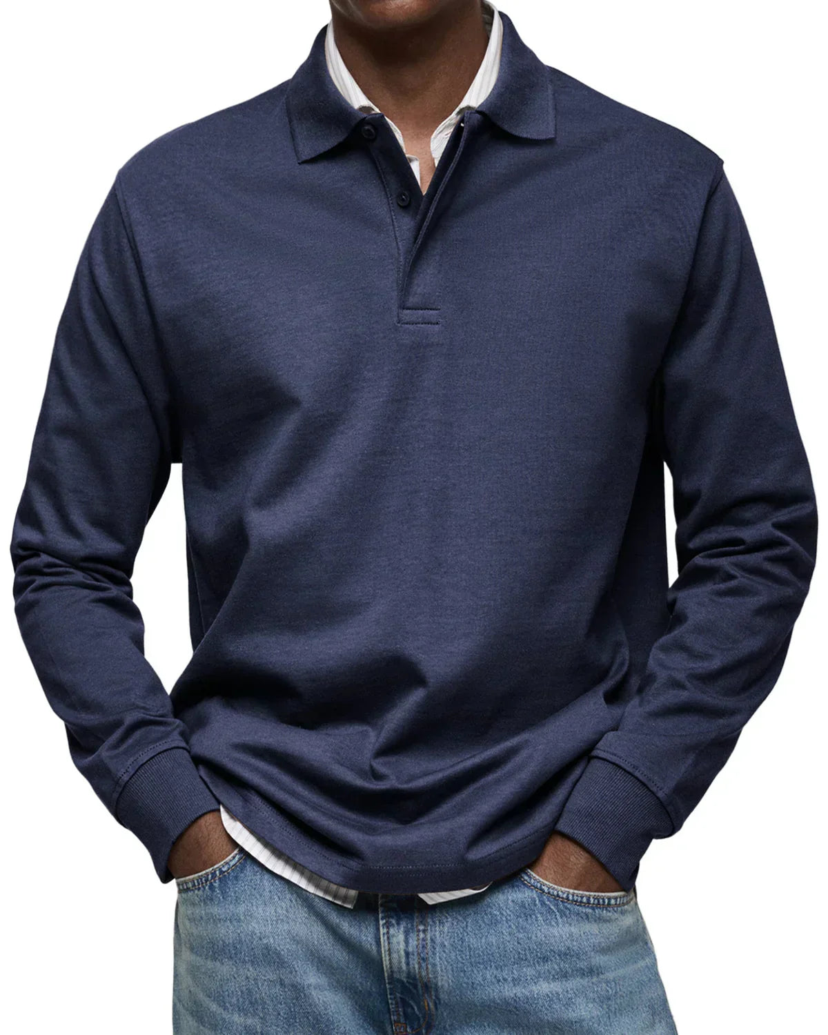 Julien | Polo en coton manches longues classique