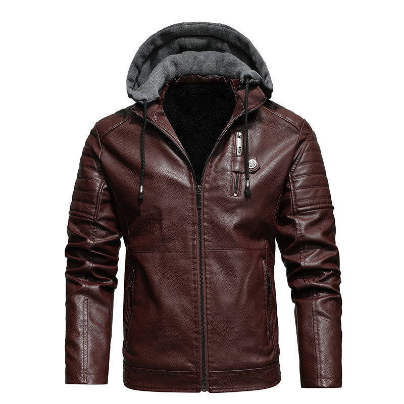 Oliver | Veste en cuir à capuche pour homme