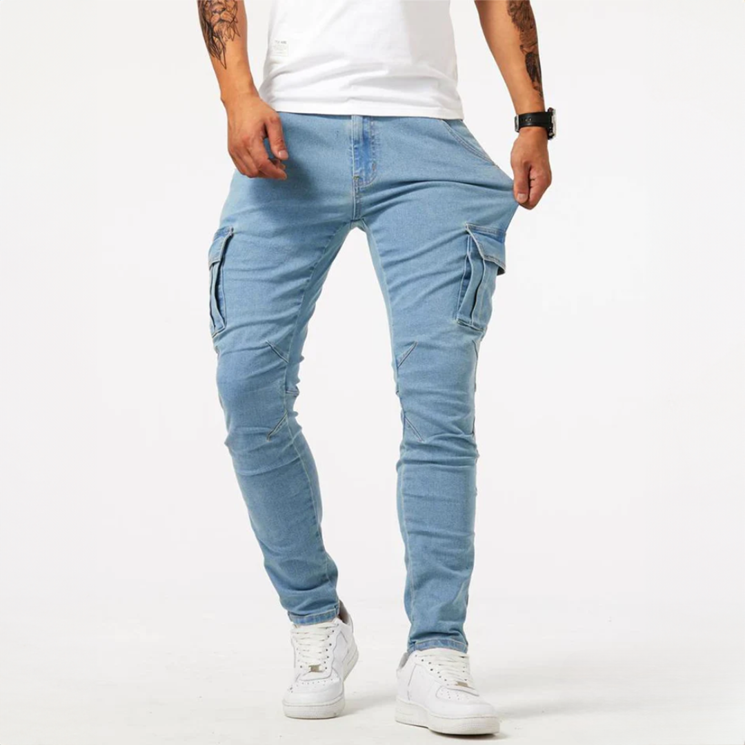 Pantalon cargo élastique homme chic