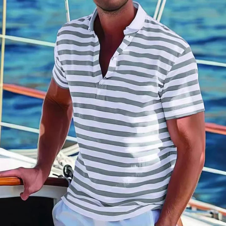 François – Polo à Rayures Rétro pour Homme