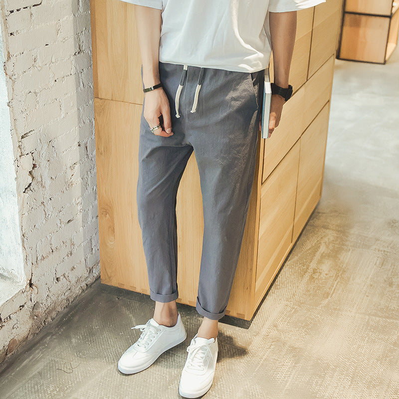 Pantalon Léger en Coton Rouge