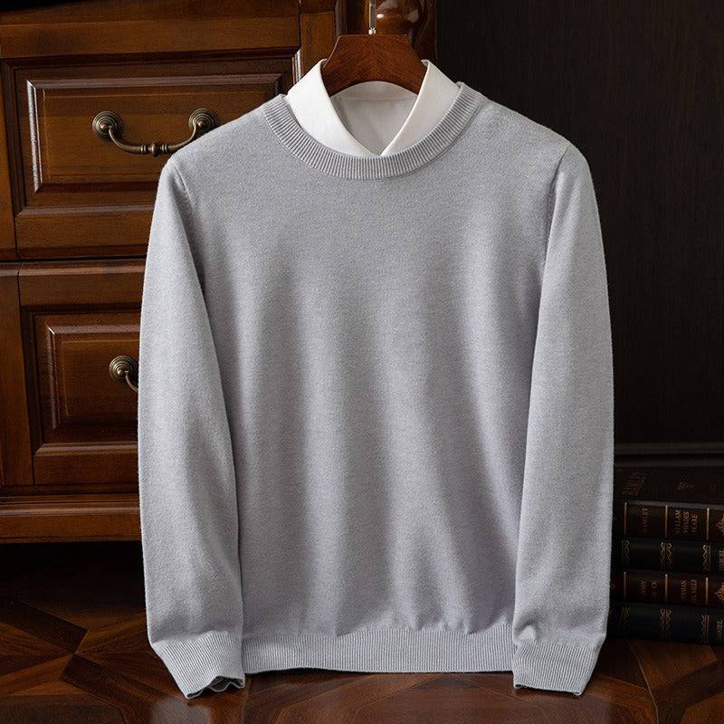 Pull en Cachemire Homme à Col Rond Couleur Unie