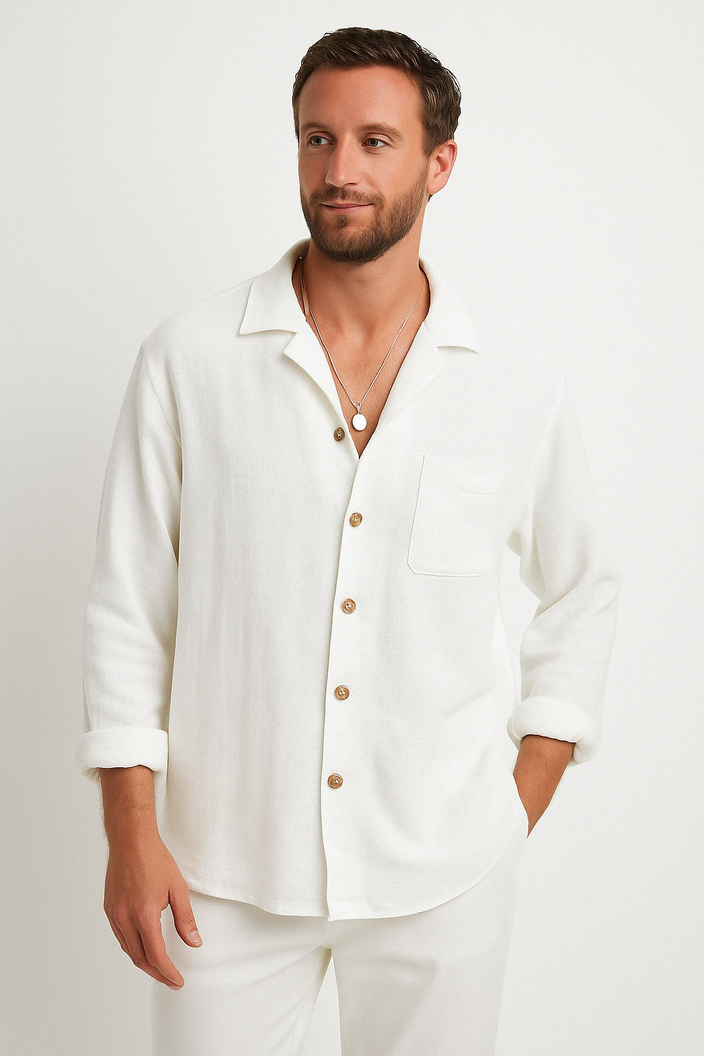 Chemise Décontractée en Coton et Lin