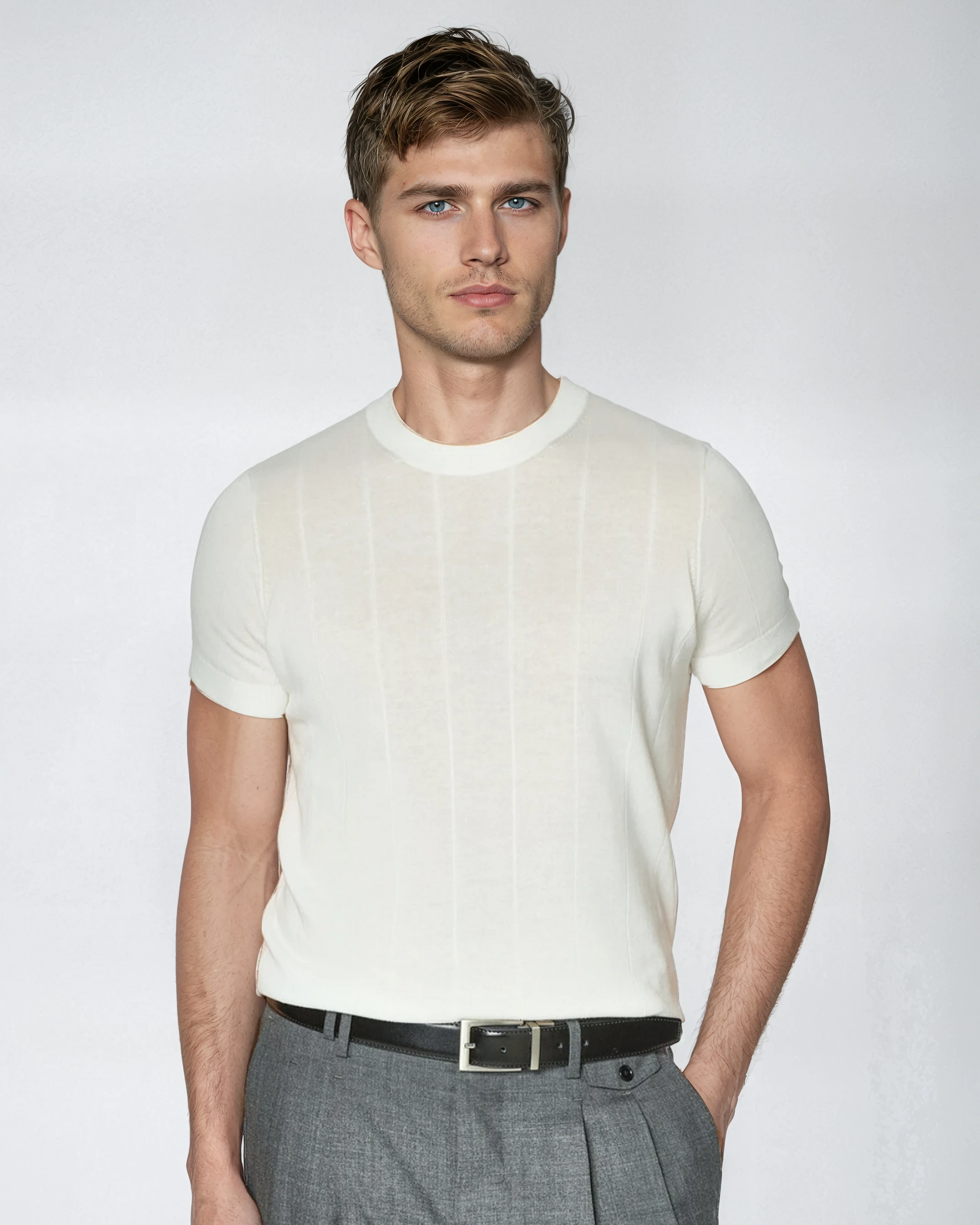 T-shirt Homme Côtelée Moderne
