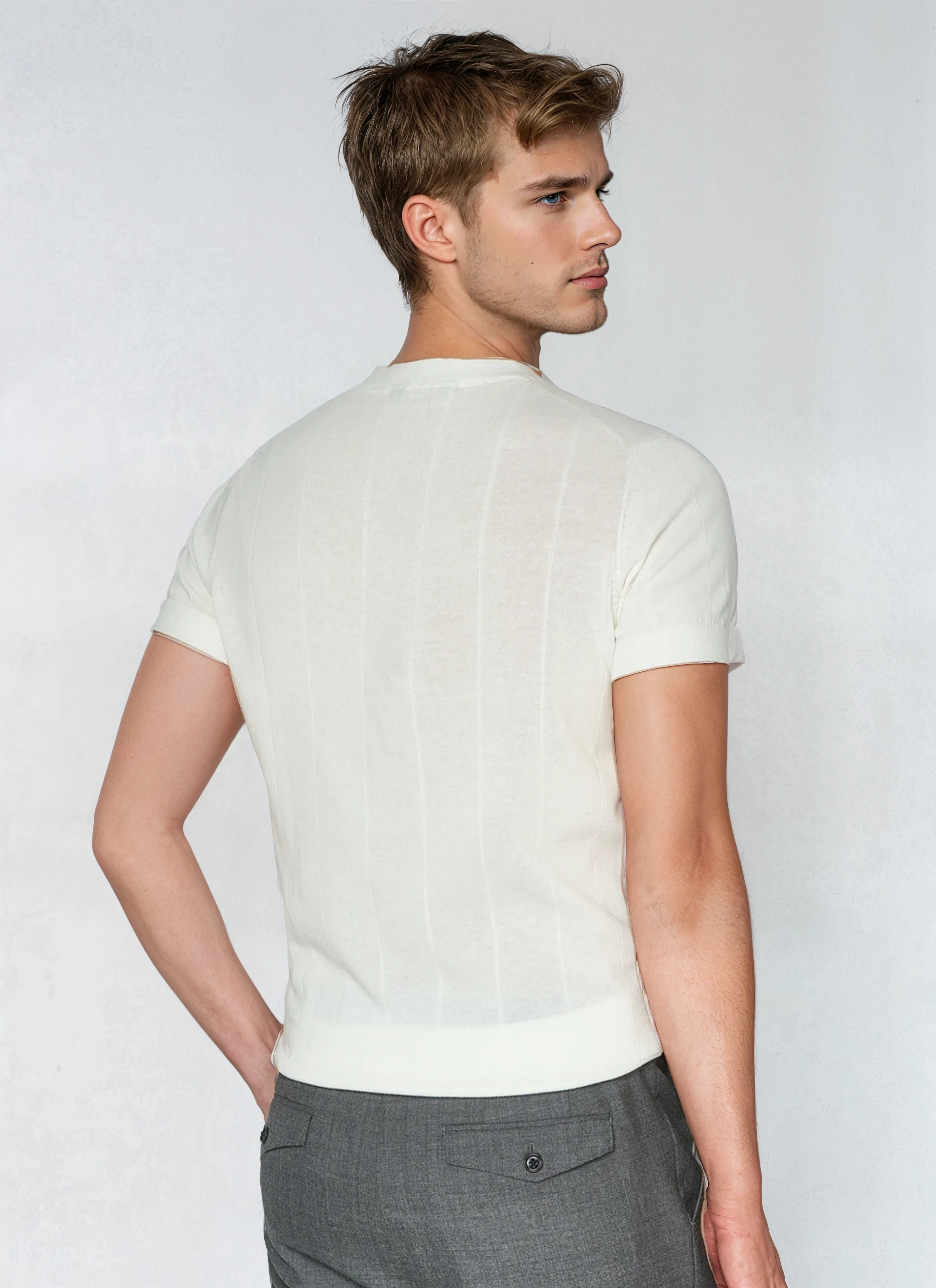 T-shirt Homme Côtelée Moderne