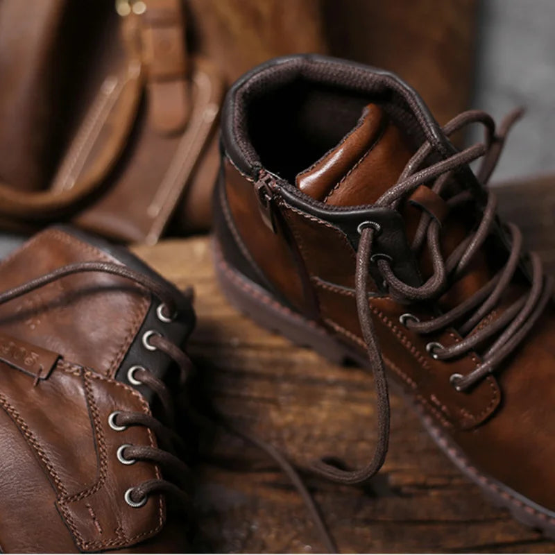 Bottines en Cuir Haut de Gamme pour Style et Confort