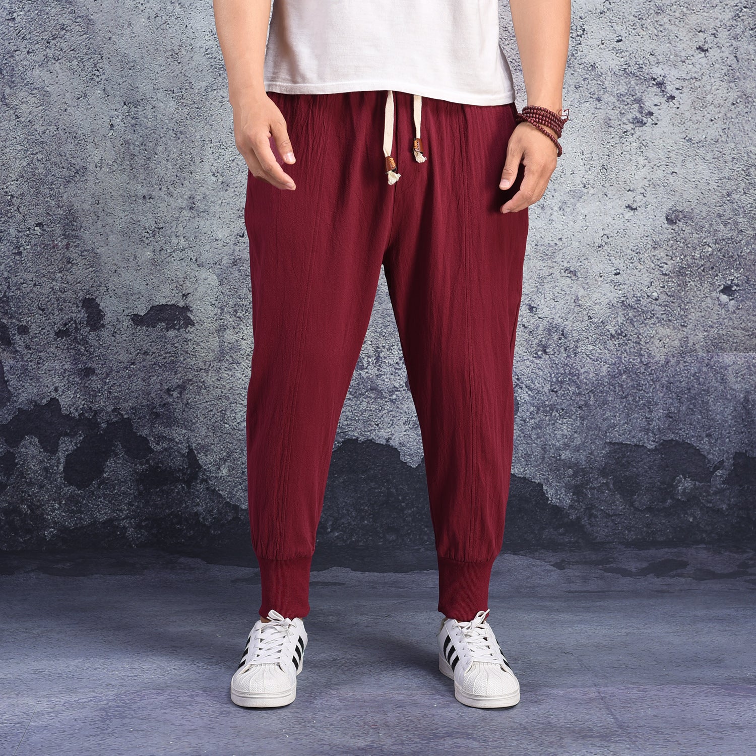 Pantalon Harem Bleu Marine en Coton