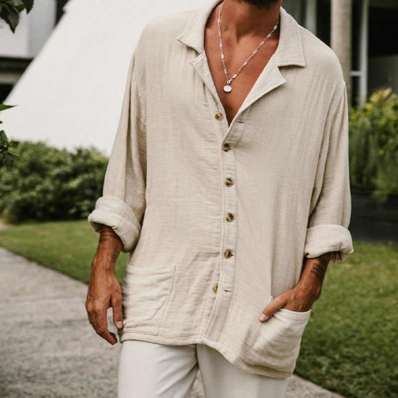 Chemise Décontractée en Coton et Lin
