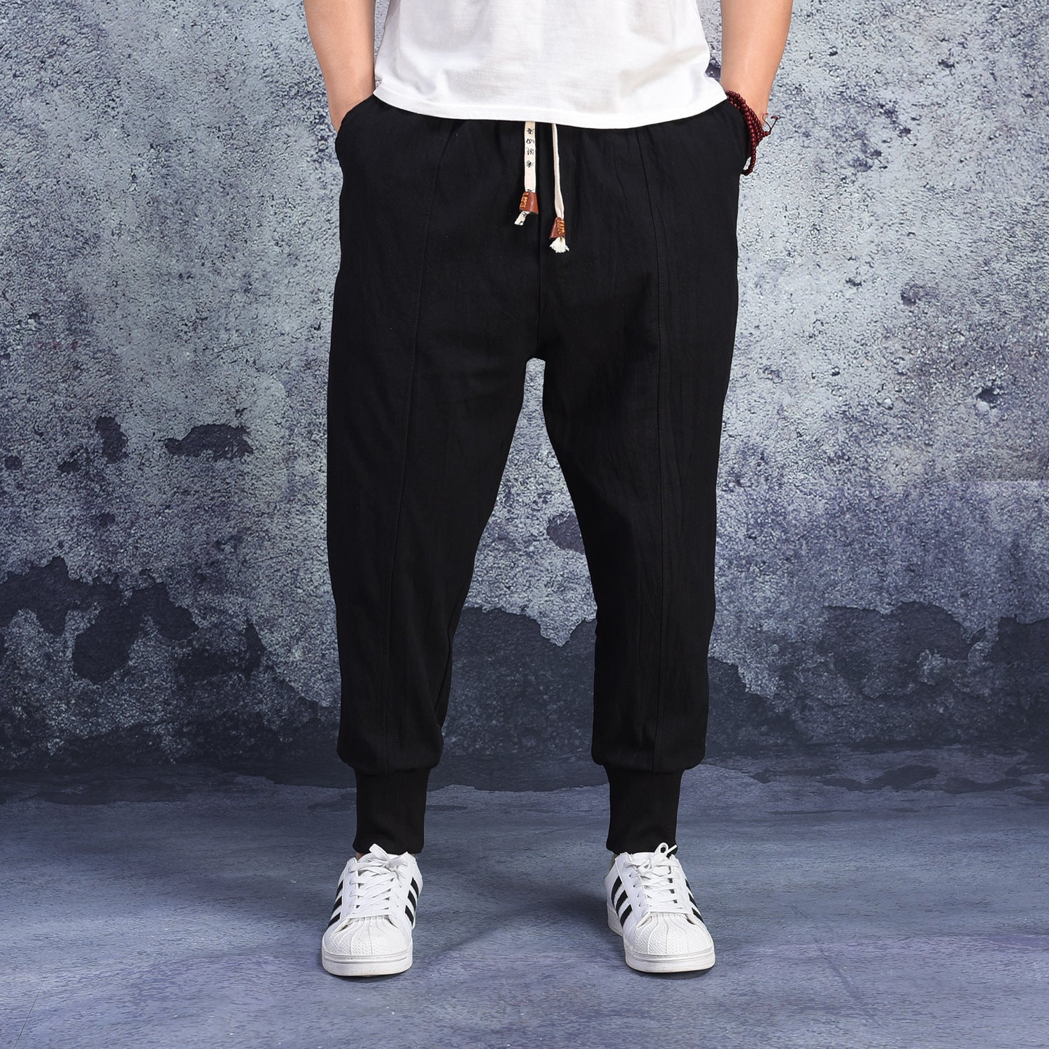Pantalon Harem Bleu Marine en Coton