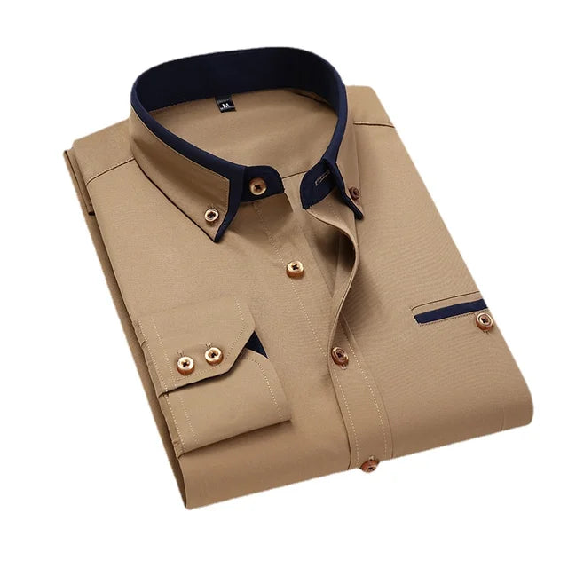 Chemise Homme Élégante à Manches Longues