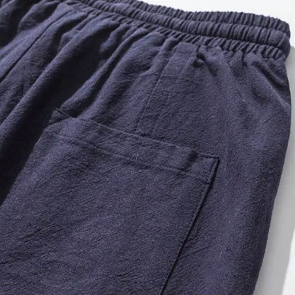 Pantalon Harem Bleu Marine en Coton