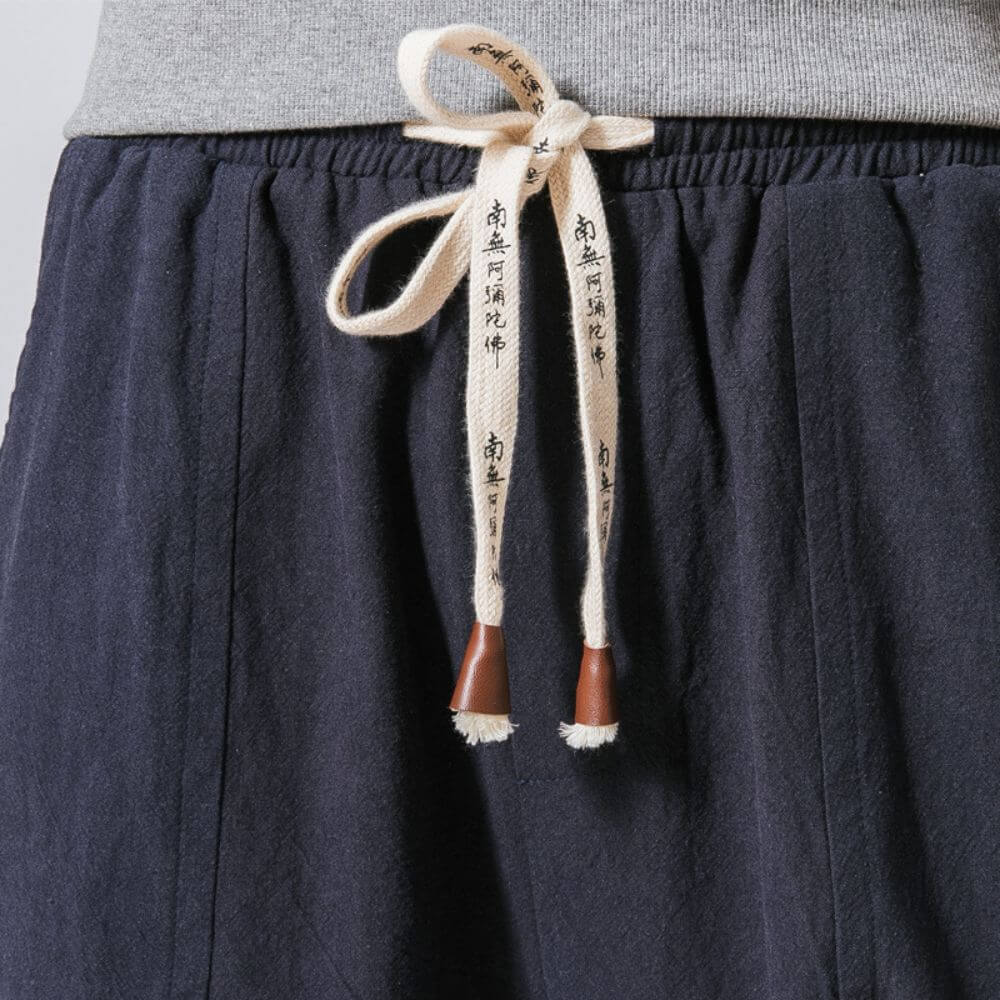 Pantalon Harem Bleu Marine en Coton