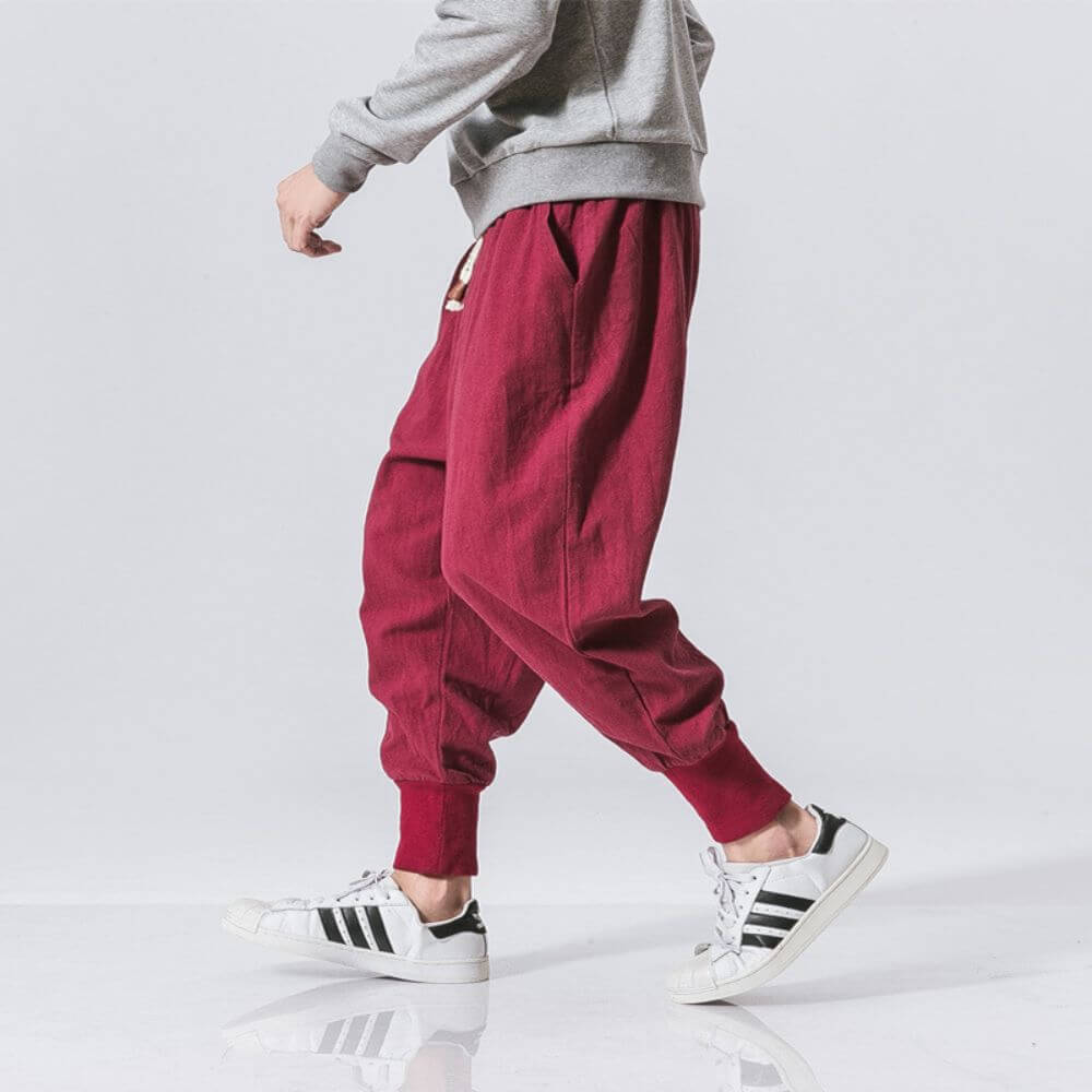 Pantalon Harem Bleu Marine en Coton